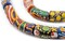 The Bead Chest Painted African Krobo Beads - Full Strand of Ghanaian Tribal Glass Beads for Necklace or Jewelry Making (Rainbow Mix)